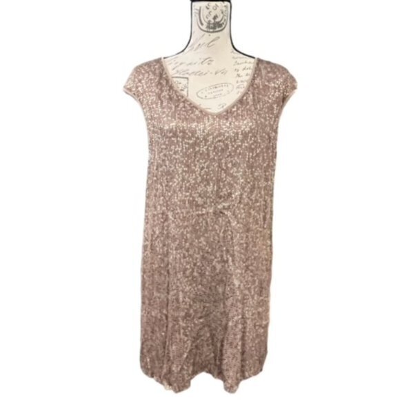 St John Couture Gold Silver Beaded Sequin Stretchy Evening Dress Size 2 RARE EUC - Picture 1 of 16